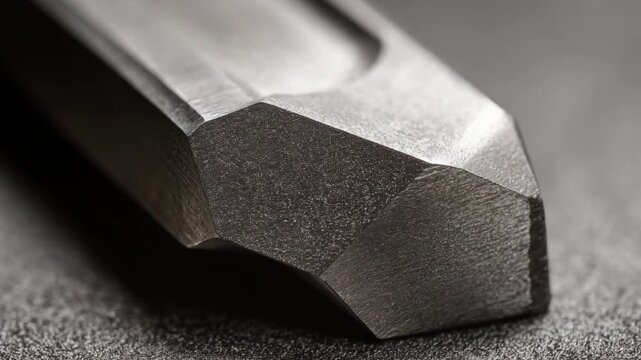 Medium shot capturing a detailed view of D2 steel with a focus on its exceptional wear resistance perfect for longlasting cutlery and precision dies