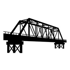 Steel truss bridge silhouette representing civil engineering design