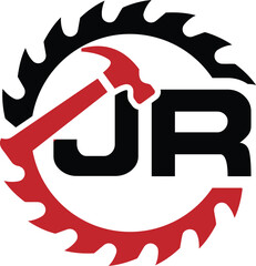 Letter JR Construction logo design