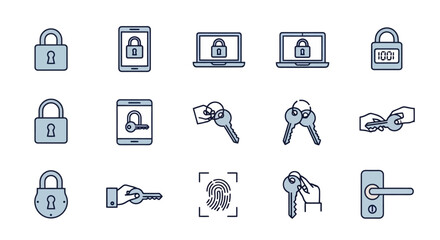 Collection of Security and Access Icons.