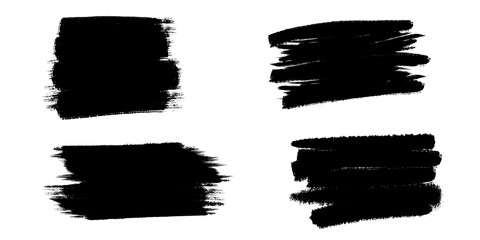 Set of Paint Brush Stroke Shapes Set. Grunge Watercolor Frame Backgrounds. Ink Splash, Grunge Line, Design Elements. 