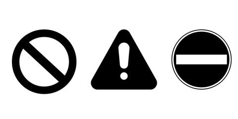 Prohibition signs icon set