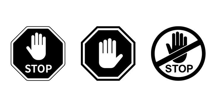 Single Hand Stop Icon Hand Sign Stop Icon