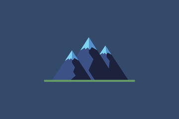 Mountain Landscape Flat Vector Illustration &ndash; Minimal Nature Icon