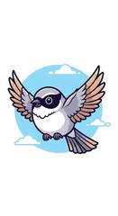 Obraz premium Cartoon bird in flight outdoors free.