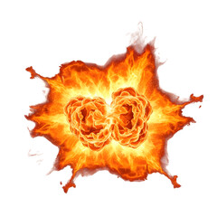 Inferno skull explosion on black background