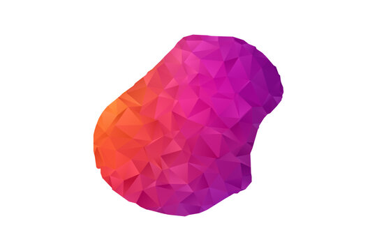 Nauru Map - Polygon Style Vector Illustration in Orange and Pink Gradient, Low Poly Geometric Design, Isolated on White Background for Infographics and Education.