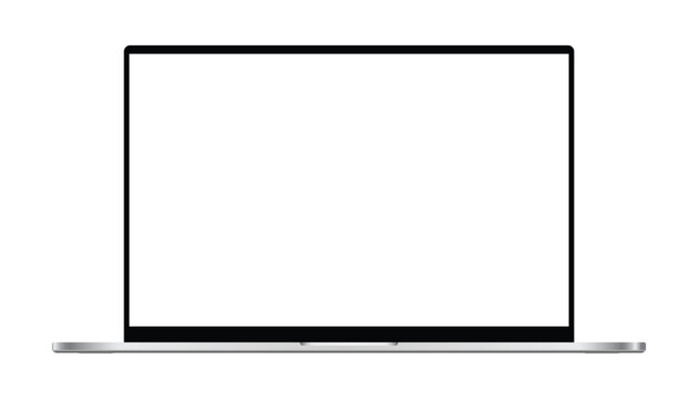 Realistic Modern laptop mockup with empty white monitor