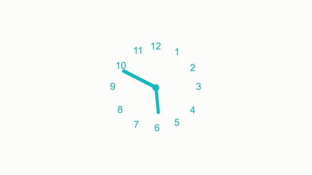 Minimal analog clock isolated animated, Simple counting down clock isolated