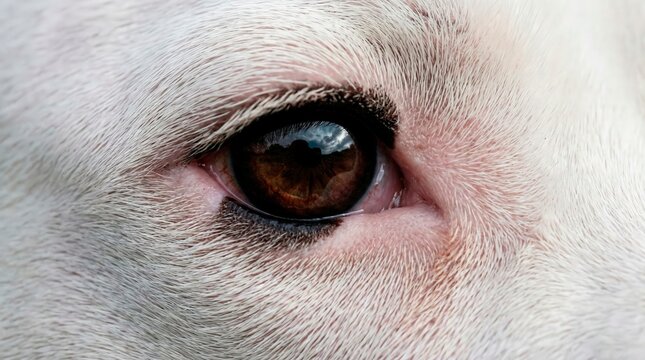 Extreme close-up of a dog's dark brown eye