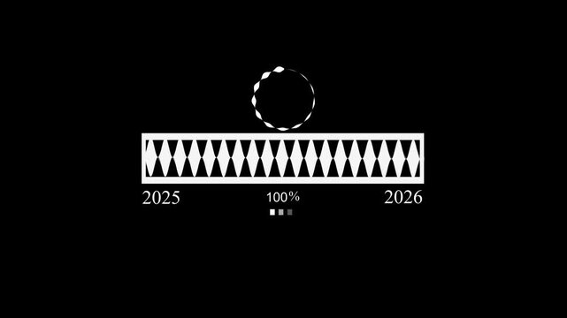 Minimalist progress bar between 2025 and 2026 animation