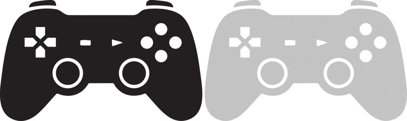 Game controller icon black silhouette wireless gamepad for video games entertainment hardware symbol console joystick pads © Md Asif Shahnaoaz