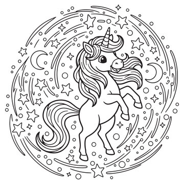 unicorn coloring pages activity worksheet for kids 10