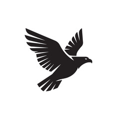 Obraz premium Flying Eagle Silhouette Bird Of Prey Vector Illustration