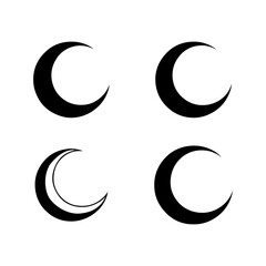 Obraz premium Set of vector moon icons isolated on transparent background