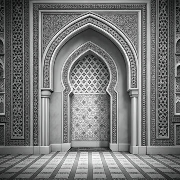 Minimalist Islamic Icon Collection: Camel, Moon, Lantern, and Mihrab.