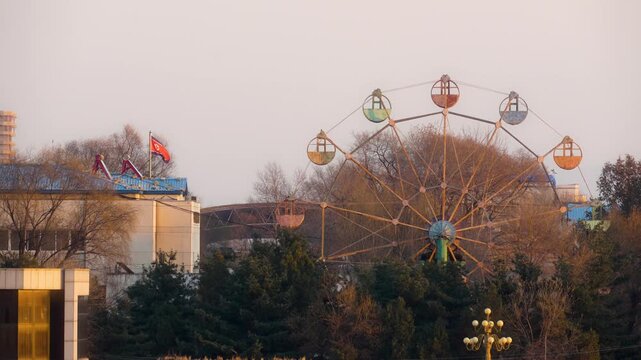 Cinematic View of North Korea, Ryongampo Near Dandong &ndash; Silent Border Landscape