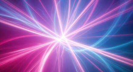 Obraz premium Vibrant abstract light burst with dynamic purple and blue rays radiating energy