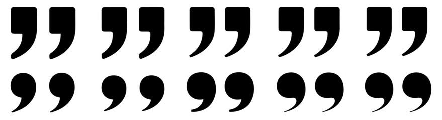 quotation marks quote icon set