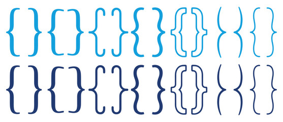 bracket typography symbol icon set © graphixecho