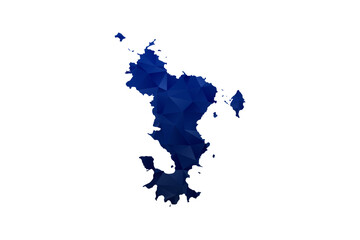 Fototapeta premium Mayotte Map - Polygon Style Vector Illustration in Dark Blue Gradient, Low Poly Geometric Design, Isolated on White Background for Infographics and Education.