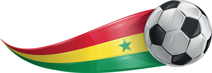 Soccer ball with the colors of the Senegal flag, realistic effect. vector illustration, isolated on white background