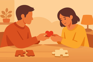 Obraz premium People sharing a heart illustrating care, relationships, love, and support