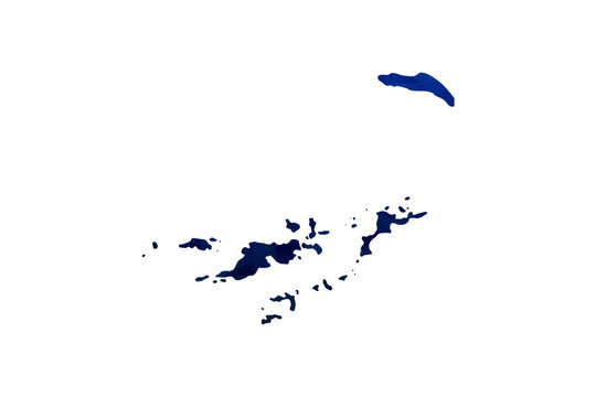 British Virgin Islands Map - Polygon Style Vector Illustration in Dark Blue Gradient, Low Poly Geometric Design, Isolated on White Background for Infographics and Education.