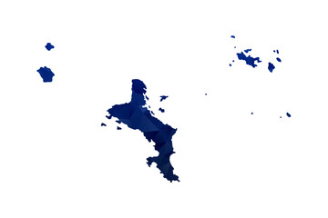 Obraz premium Seychelles Map - Polygon Style Vector Illustration in Dark Blue Gradient, Low Poly Geometric Design, Isolated on White Background for Infographics and Education.