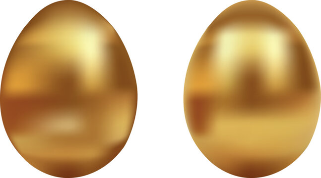 Beautifully decorated easter eggs painted in golden colors