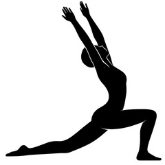 Minimalist Silhouette of Person Rising from Lunge into Smoke for Spiritual Transcendence

