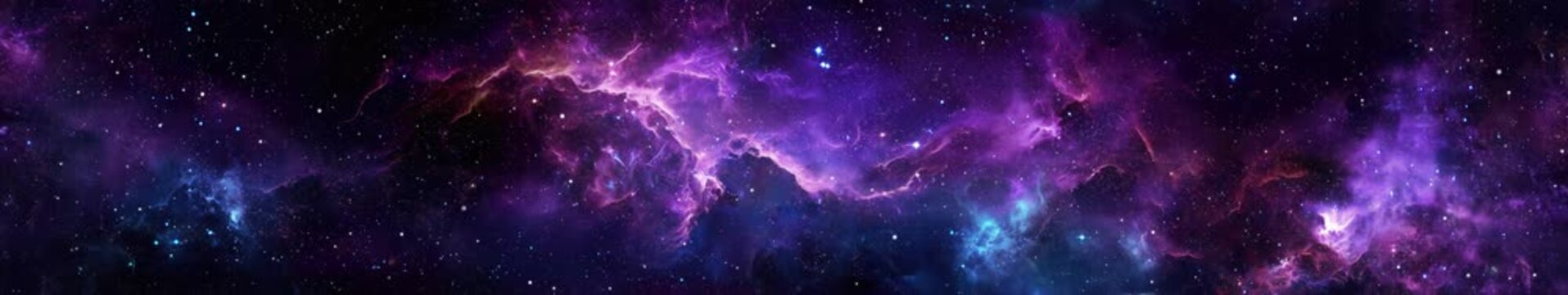 Panoramic Magenta Galaxy Nebula Seamless Loop Background