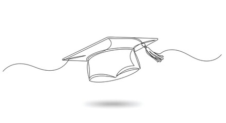 一筆書きの卒業帽：未来への軌跡