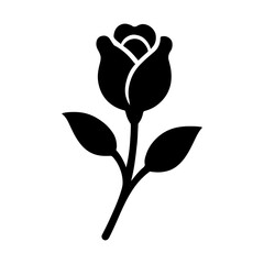 Rose Flower Silhouette Icon Floral Botanical Vector Illustration