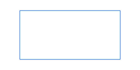 Simple blue rectangle outline on transparent background