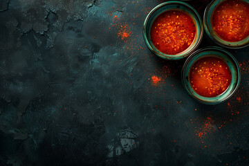 spicy chili on table top view