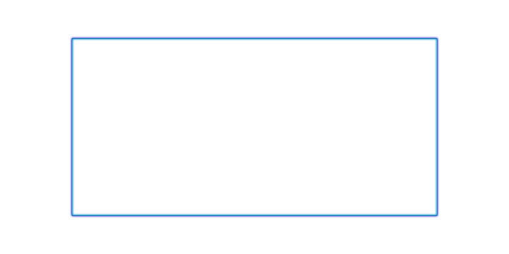Simple blue rectangle outline on transparent background