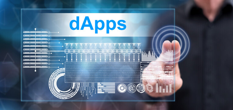 Man touching a dapps concept