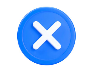 Obraz premium A 3D rendered blue circle with a white 