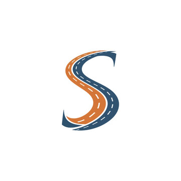 Stylized Letter S Roadway Design Element.