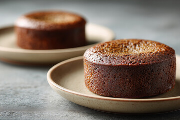 Two Small Circular Flourless Almond And Chocolate Cakes