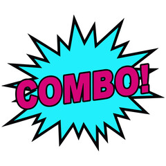 Naklejka premium Vibrant pink and blue comic style combo graphic