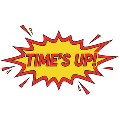 Vibrant comic book style time's up graphic