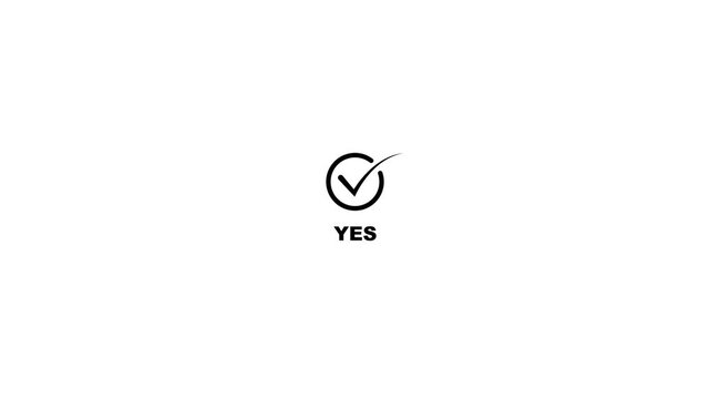 Green check-mark animation. Yes tick. Correct check mark symbol. Yes sign. Correct vote icon on white background. Animated green tick concept simple tick mark icon white background, 4k video,