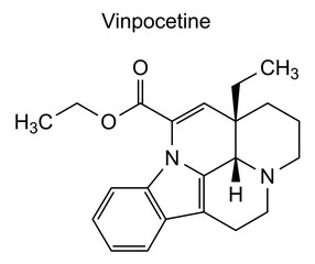 Fototapeta premium Vinpocetine, chemical structure of vinpocetine, drug substance
