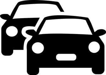 Obraz premium Cars icon set. Traffic jam , automobile, car, driving, transport. Auto symbol - stock vector. front view of single, double, and triple black car icons displayed on a clean . isolated on transparent ba