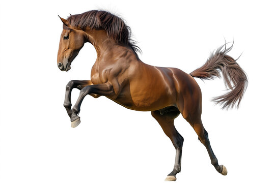 beautiful adult Arab purebred stallion doing levade