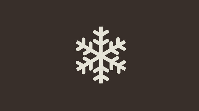 A simple illustration of a snowflake centered against a dark brown backdrop