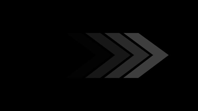 Arrows indicate the direction of the overlay video layer. swipe right navigation animation. Blinking arrows: the left-to-right arrow looping animation direction concept