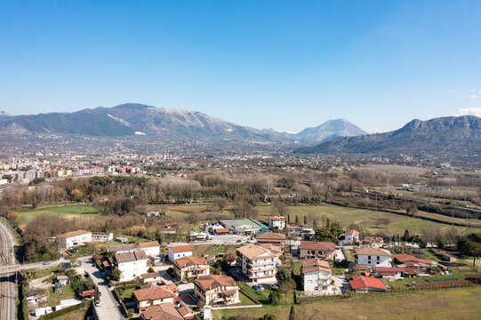 View from above of Colleferro in Italy